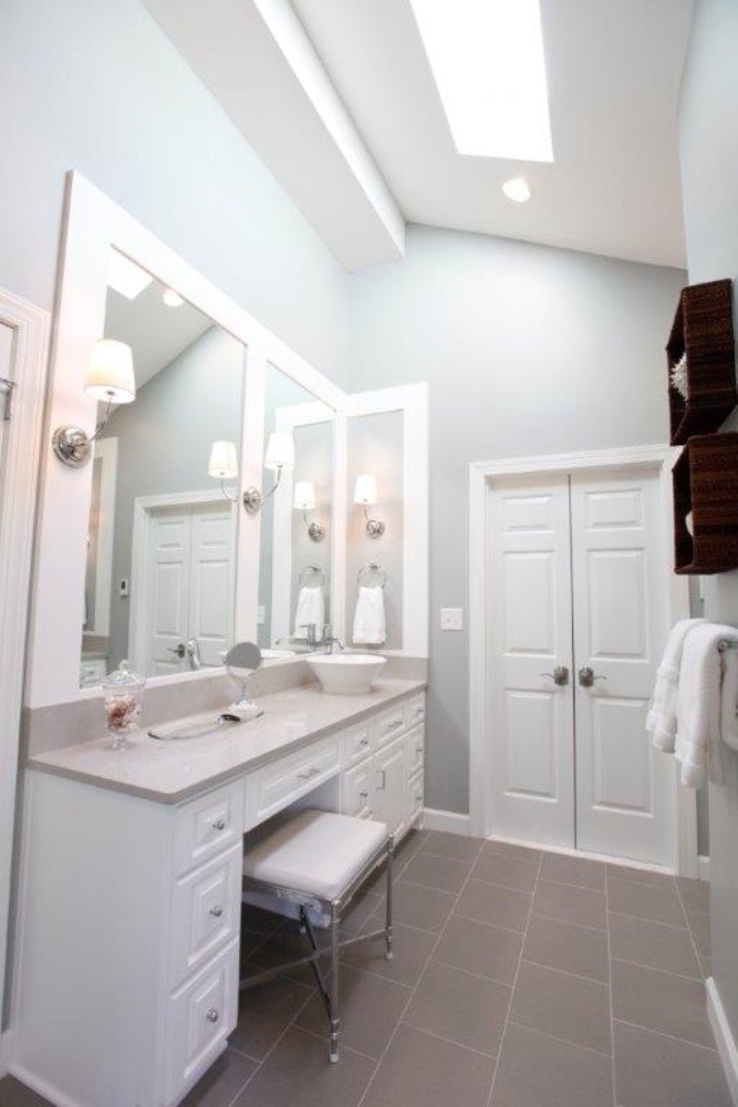 His and her vanities in the Wimbledon master bathroom